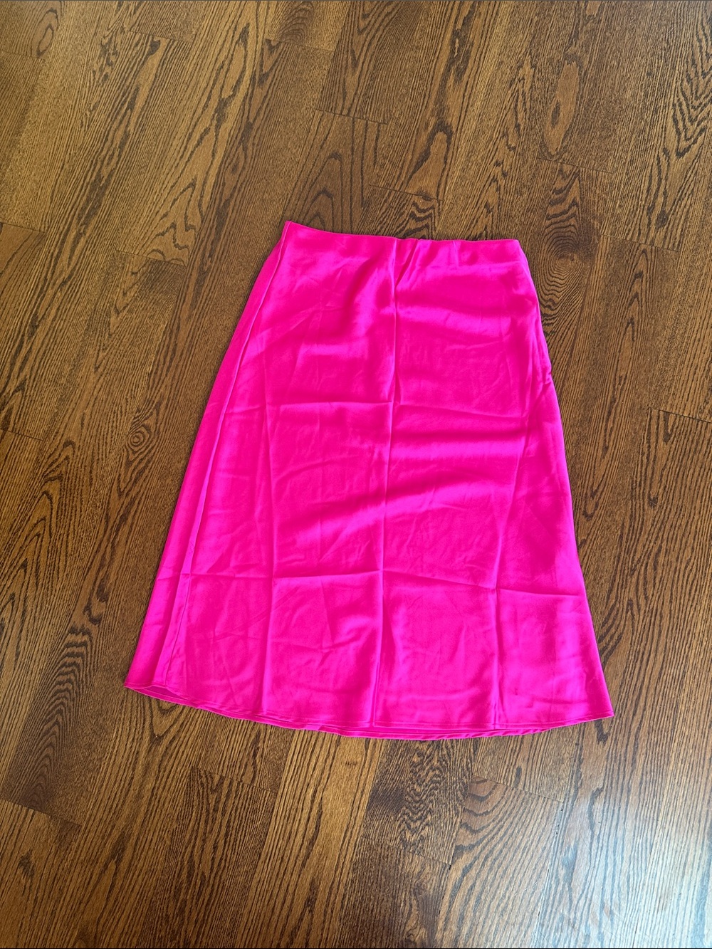 Renee C. Neon Pink A-Line Midi Skirt